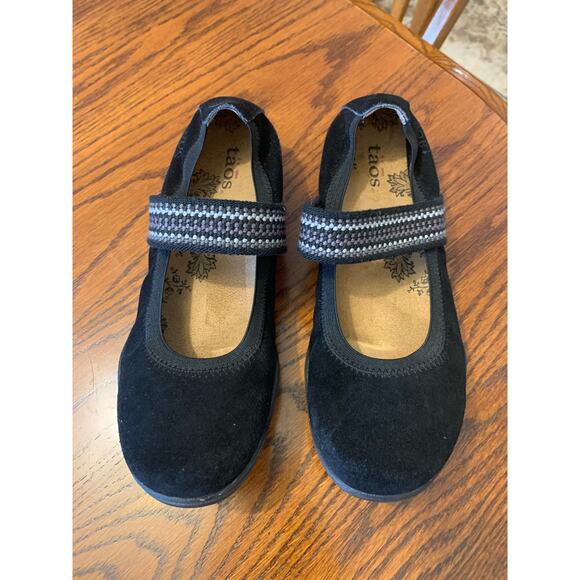 Taos Footwear Shoes - Taos Womens Black Mary Jane Flats Size 7 Black Comfort Leather Slip On